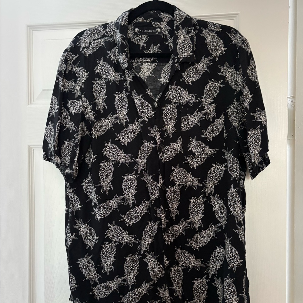 All Saints Monochrome Pineapple Print Men's Shirt